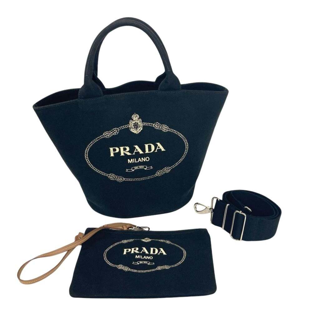 PRADA Black Canvas Shoulder Bag - Picture 9 of 9